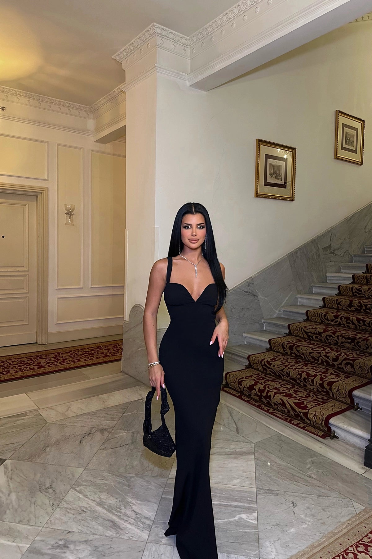 Robe Sirène Noire Dos Nu