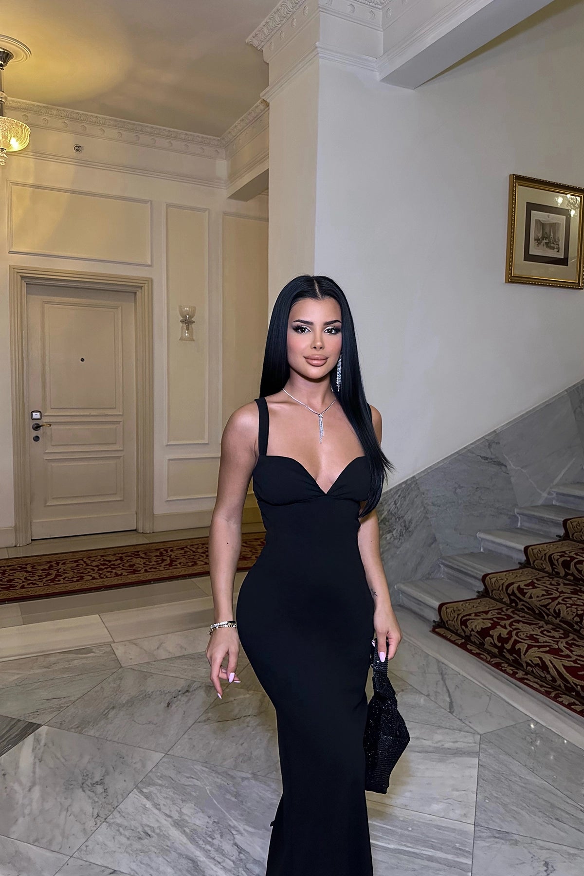 Robe Sirène Noire Dos Nu