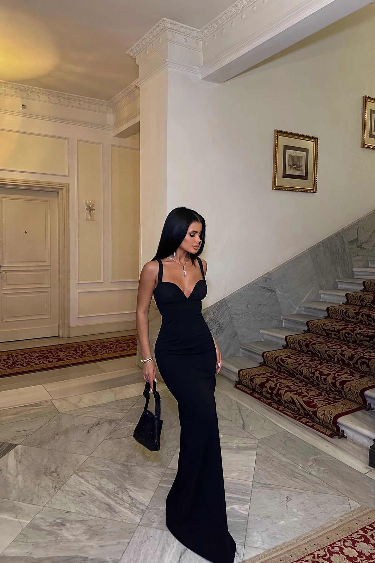 Robe Sirène Noire Dos Nu