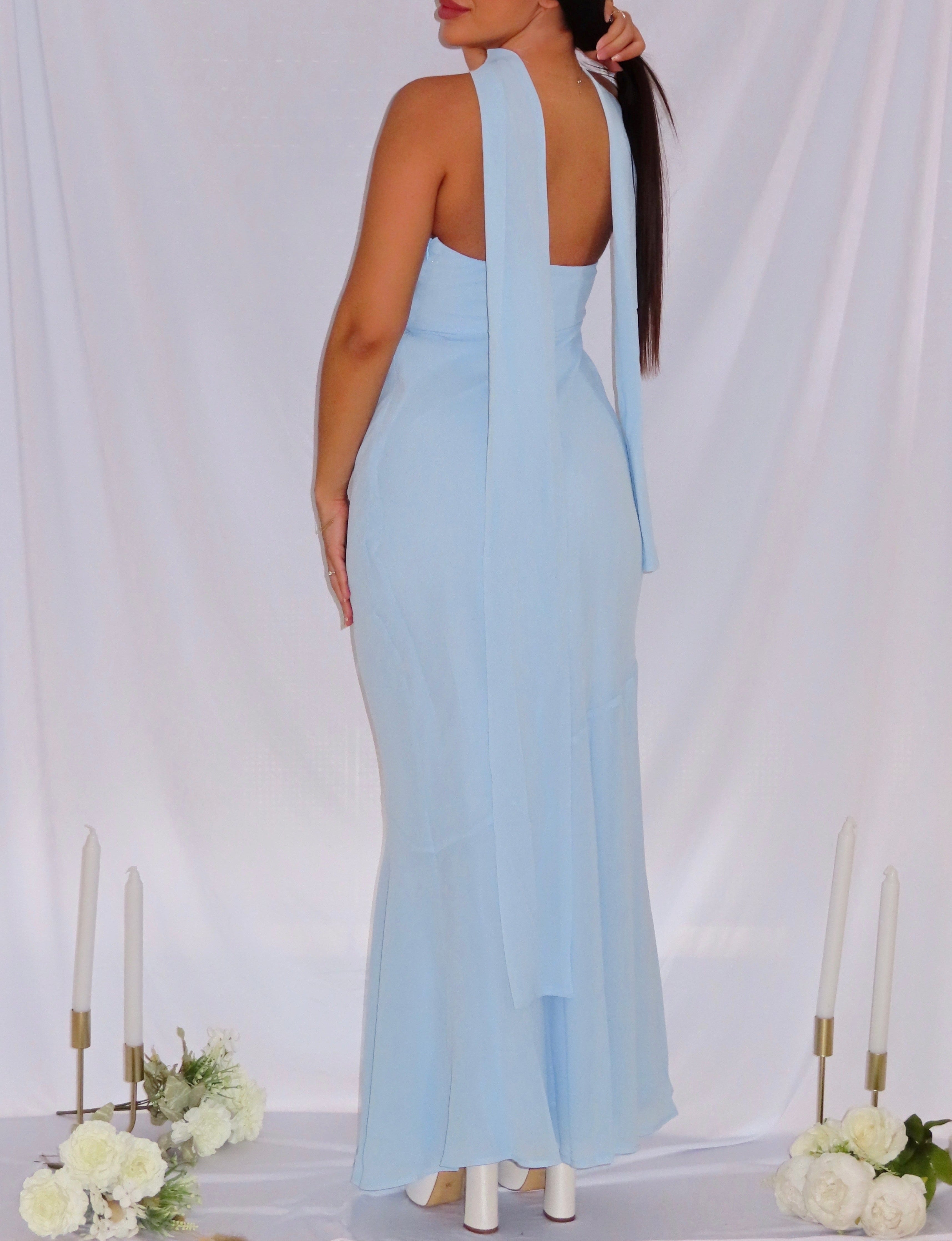 Robe Bustier Bleue En Tulle