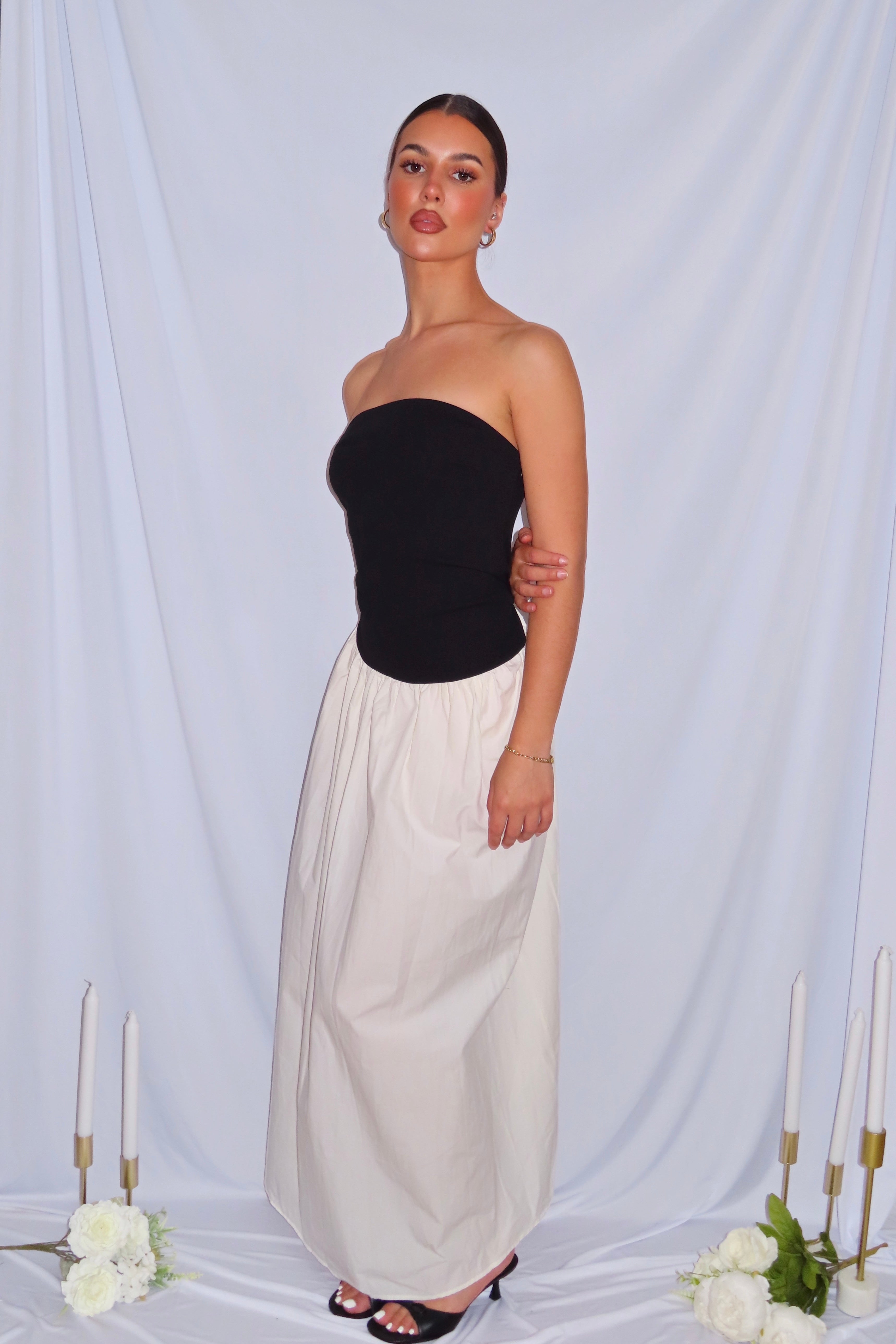 Robe Bustier Noire et Blanche Bimatière